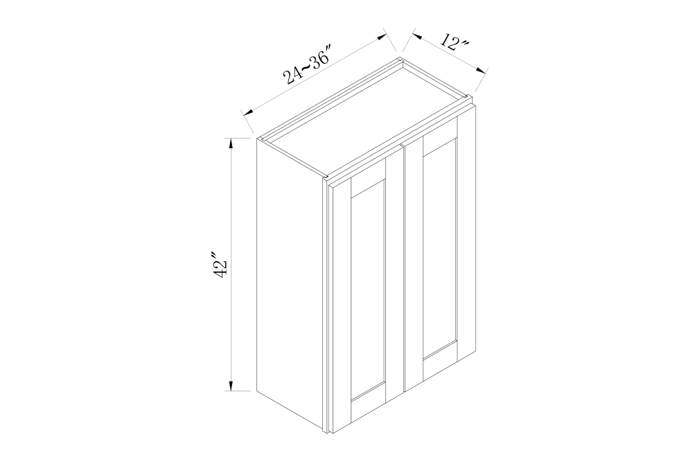 WALL CABINETS - 39 Width 42 High Double Door Wall Cabinets